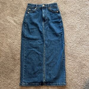 Women's Blue Denim Maxi Skirt